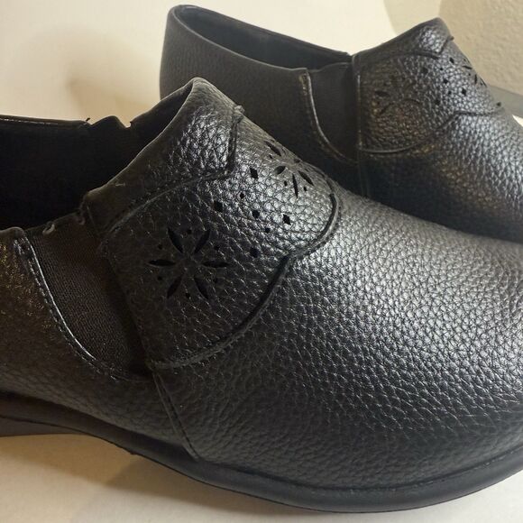 Flex Step Women Wide Black Shoes Loafers Size 7W With Memory Foam - Picture 10 of 13